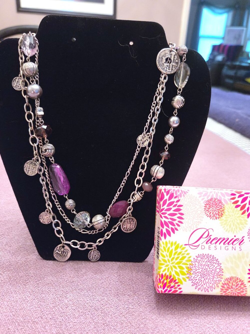 Premier Designs "Passionista" Necklace and Matching Bracelet - EUC -